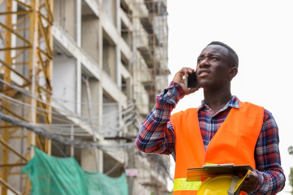 A builder on a construction site